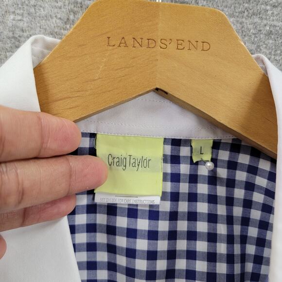 CRAIG TAYLOR MIA GINGHAM BUTTON SHIRT, SIZE L - Picture 2 of 10
